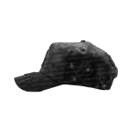 Gorra Dandy Hats Deathrow negra con bordado Deathrow en relieve 3D, detalle del bordado