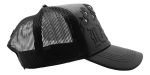Gorra Dandy Hats Black Flame negra con bordado de flamas en relieve 3D, vista trasera