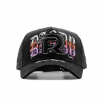 Gorra Dandy Hats FR Dandy Fuerza Regida negra con monograma FR en bordado 3D, vista frontal