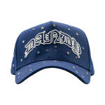 Gorra Dandy Hats Anniversary Blue azul con bordado de aniversario en relieve 3D, vista frontal