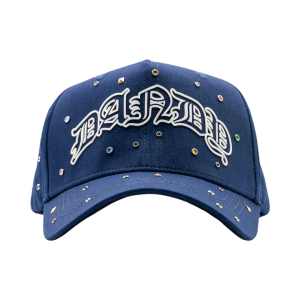 Gorra Dandy Hats Anniversary Blue azul con bordado de aniversario en relieve 3D, vista frontal