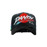 Gorra Dandy Hats Dandy Son negra con bordado DANDY SON en relieve 3D, vista frontal
