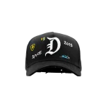 Gorra Dandy Hats Initial D negra con bordado D en relieve 3D, vista frontal