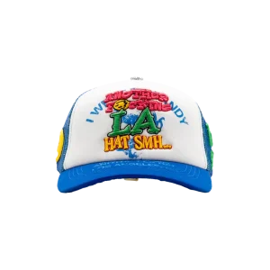 Gorra Dandy Hats Another LA Hat negra con tipografía LA en relieve 3D de alta densidad, vista frontal