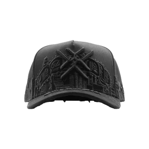 Gorra Dandy Hats City of Goats negra con bordado 3D City of Goats, vista frontal