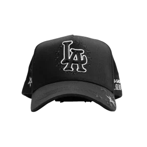 Gorra Dandy Hats Clave Ali II Sad Boyz negra con bordado Clave Ali II en alto relieve, vista frontal