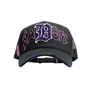 Gorra Dandy Hats Extssy Model Sad Boyz II negra con bordado Extssy Model en relieve 3D, vista frontal