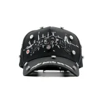 Gorra Dandy Hats Bling x Lil Baby negra con cristales y detalles brillantes, vista frontal