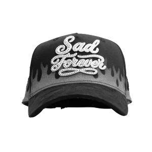 Gorra Dandy Hats Y Lloro Sad Boyz II negra con bordado 3D Y Lloro voluminoso, vista frontal