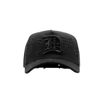 Gorra Dandy Hats Midnight Club negra con bordado nocturno que cambia con la luz, vista frontal