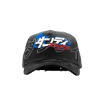 Gorra Dandy Hats R34 negra con bordado multicapa del Nissan Skyline GT-R R34, vista frontal