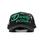 Gorra Dandy Hats Dandy Club negra con bordado Dandy Club en relieve 3D, vista frontal