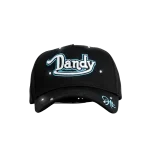 Gorra Dandy Hats Dutch 9th Anniversary negra con emblema Dutch 9th Anniversary bordado en alto volumen, vista frontal