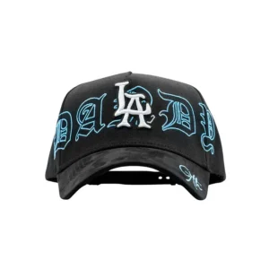 Gorra Dandy Hats 9th Anniversary negra con bordado conmemorativo del 9° aniversario, vista frontal