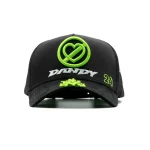 Gorra Dandy Hats P.N.T.E Fuerza Regida negra con siglas P.N.T.E en bordado 3D voluminoso, vista frontal