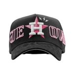 Gorra Dandy Hats Psalms Hat negra con bordado simbólico de alta densidad en relieve, vista frontal
