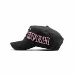 Gorra Dandy Hats Psalms Hat negra con bordado simbólico de alta densidad en relieve, vista lateral