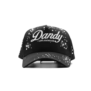 Gorra Dandy Hats Stargazing Hat negra con bordado cósmico en relieve 3D, vista frontal