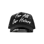 Gorra Dandy Hats For All Our Haters Hat negra con bordado de alto relieve en 3D, vista frontal