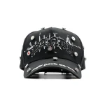 Gorra Dandy Hats Lil Baby Bling Hat negra con bordado bling brillante en relieve 3D, vista frontal