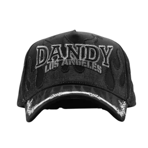 Gorra Dandy Hats Stay Out Hat negra con bordado Stay Out en relieve 3D, vista frontal