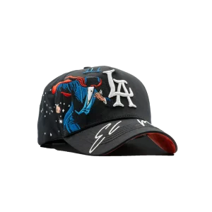 Gorra Dandy Hats El Mago negra con ilustración El Mago bordada en relieve 3D, vista lateral