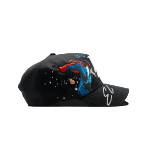 Gorra Dandy Hats El Mago negra con ilustración El Mago bordada en relieve 3D, vista frontal