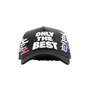 Gorra Dandy Hats OTB Only x JC Hats negra con siglas OTB en relieve 3D, vista frontal