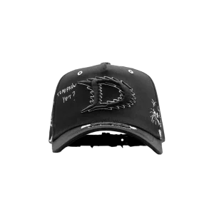 Gorra Dandy Hats Static D Snapback negra con logo Static D bordado en alto relieve, vista frontal