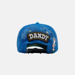 Gorra Dandy Hats Chunky Dandy trucker blanca y azul con logo cow print, vista trasera