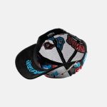 Gorra Dandy Hats Rocket Pop trucker blanca y negra con parches de crochet, vista interior